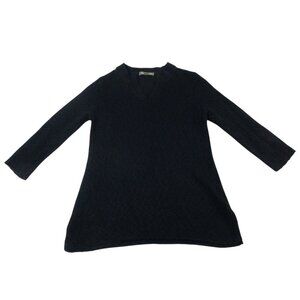 Tommy Bahama Sweater Women's Small Black Knitted Casual 3/4‎ Sleeve Pullover.